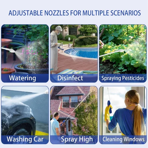 Miniatura 6 de Pulverizador de batería con funda, pulverizador plegable multiusos que se fija fácilmente a la mayoría de jarras de galón para jardinería, césped