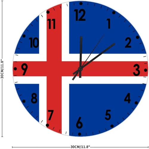 Miniatura 509 de Cheyan Reloj de pared con bandera de Canadá de 12 pulgadas, silencioso, sin tictac, de PVC, funciona con pilas, reloj redondo decorativo, regalo