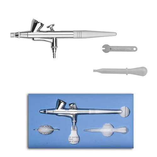 Pinkiou juego de maquillaje con aerógrafo, pequeño, con compresor, kit para uñas con aerógrafo con aguja de 0.4 mm solo aerógrafo
