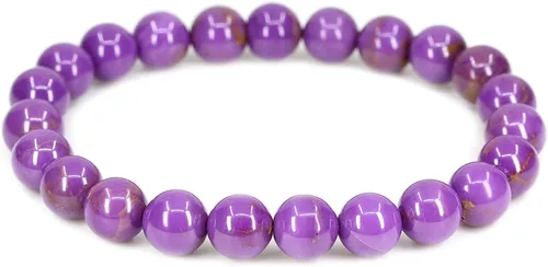 Miniatura 21 de Amandastone Pulsera elástica de cuentas redondas de 0.315 in con piedras preciosas naturales de 7 pulgadas