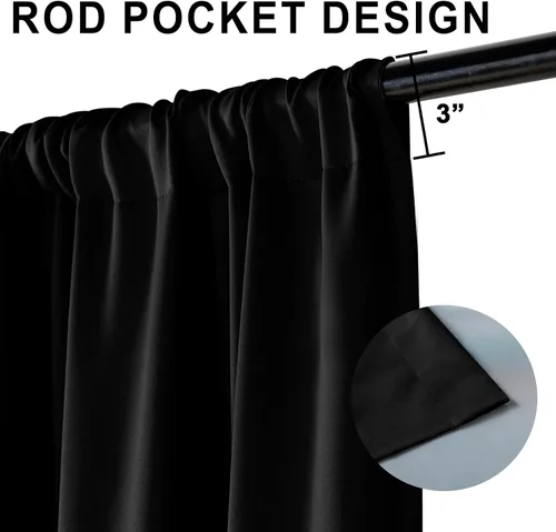 Miniatura 6 de XWZO Cortinas Opacas 100% Blancas - Cortinas de Bloqueo Total de Calor y Luz con Forro Negro para Dormitorio/Cuarto de Lavado, Paneles de Ventana