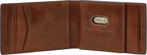 Miniatura 3 de Fossil Cartera de cuero delgada minimalista con clip para dinero plegable con bolsillo frontal para hombre