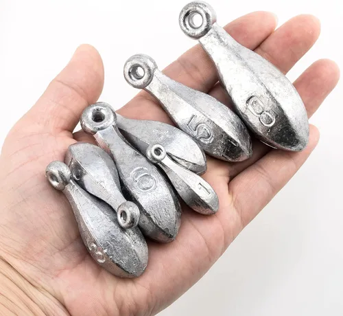 Miniatura 7 de Dr.Fish Bank Sinkers Pesas de pesca de plomo, 1-32 onzas/2 libras, pesos de pesca para gatos de agua dulce, canal de río, surf, pesca de agua salada