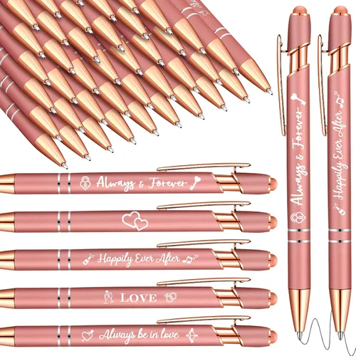 Miniatura 7 de Kisston 36 piezas de plumas de boda a granel, plumas para despedida de soltera, recuerdos de despedida de soltera, 6 estilos de plumas retráctiles