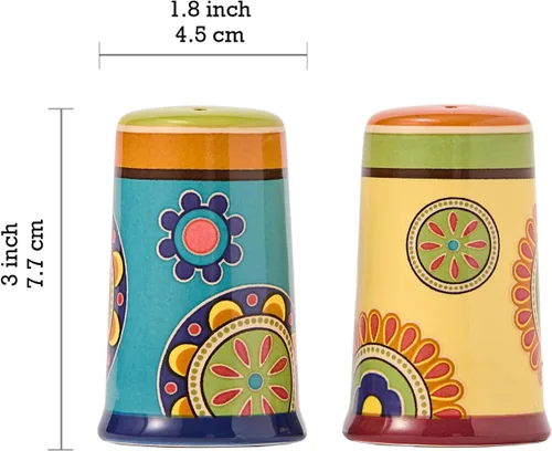 Miniatura 2 de Juego de Salero y Pimentero de Cerámica Tunecina de Bico, para Cocina o Decoración, Apto para Lavavajillas Tunecino