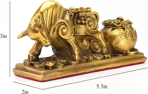 Miniatura 2 de BRASSTAR TQZMPT1 - TQZMPT1 - TQZMPT1 - Estatua de Feng Shui de latón tira de riqueza con monedas, estatua de fortuna y suerte reunir regalos