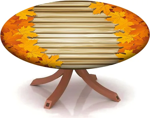 Miniatura 27 de Mantel redondo ajustable con patrón marítimo, borde elástico, adecuado para catering y cocina, se puede limpiar con el mantel de mesa redonda