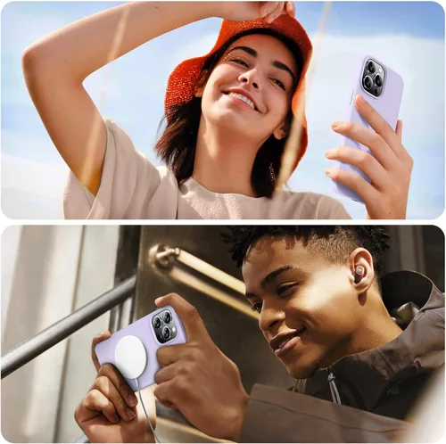 Miniatura 6 de RIZUS - Funda de silicona magnética para iPhone 13 Pro Max [compatible con MagSafe], funda delgada con forro de microfibra antiarañazos, a prueba