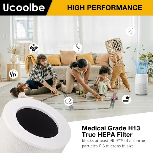 Miniatura 4 de Paquete de 2 mini filtros de repuesto para mini purificadores de aire LEVOIT Core, repuesto de filtro HEPA H13, filtro de alta eficiencia 3 en 1