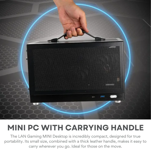Miniatura 2 de LAN Gamer RTX 5070 12GB, 8-Core AMD Ryzen 7 8700F, 32GB DDR5 RAM, SSD NVMe Gen4 de 2TB, Mini ITX SFF de 8.1L de escritorio con Windows 11 Pro