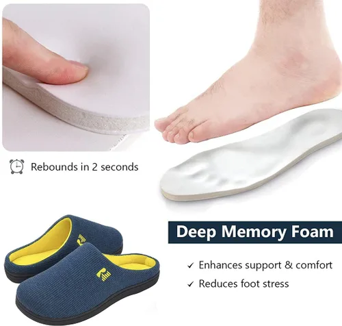 Miniatura 4 de Pantuflas RockDove para hombre de espuma viscoelástica, dos tonos