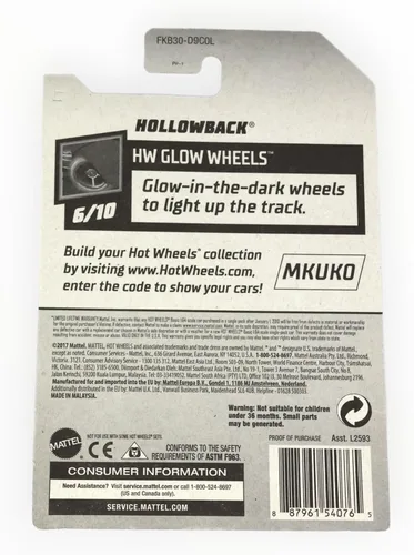 Miniatura 2 de Hot Wheels Hollowback, Glow Wheels 6/10 [Caza del tesoro regular]