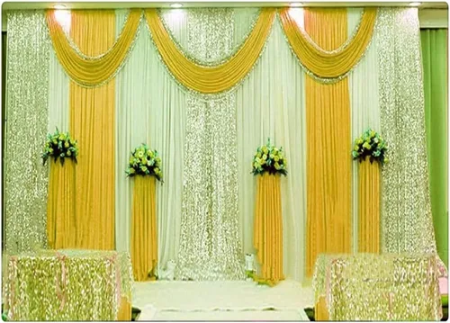 Miniatura 10 de Cortinas profesionales de gasa transparente para telón de fondo de boda, kit de tubo y cortina de 10 pies para escenario, cabina de fotos, teatro