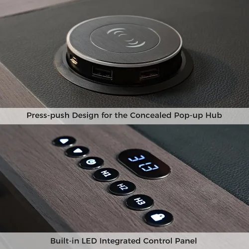 Miniatura 8 de EUREKA ERGONOMIC Escritorio de pie de cuero, escritorio ejecutivo de 1.52 m con cajones, escritorio moderno de pie y sentado con patas en forma de X