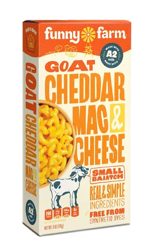 Miniatura 2 de Funny Farm - Macarrones y queso para cena de queso cheddar de cabra - 6 oz.