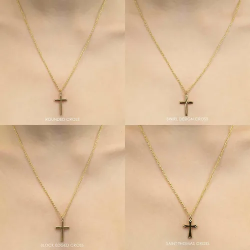 Miniatura 6 de Dijes religiosos de oro amarillo de 14 quilates para hombres y mujeres – disponible en varios diseños