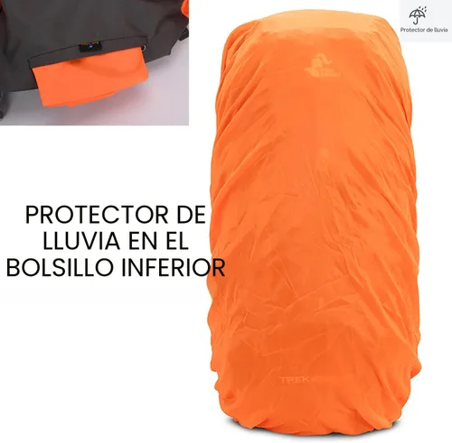 Miniatura 4 de Bseash Mochila de 60 l para senderismo y camping con cubierta para la lluvia, mochila impermeable de gran capacidad para deportes al aire libre
