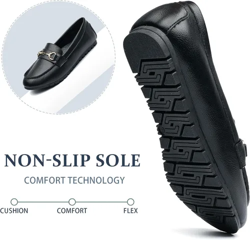 Miniatura 6 de Women's Wide Casual Comfort Loafers Slip on Flat Shoes Women's Penny Loafers with Arch Support Women Dressy Buckle Moccasions