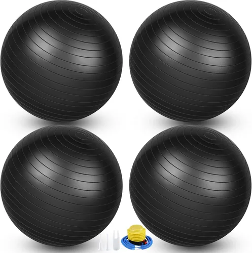 Leyndo 4 pelotas de ejercicio de yoga de 26 pulgadas, para pilates, embarazo, parto, fitness, con bomba rápida, antiestallido, para mejorar la