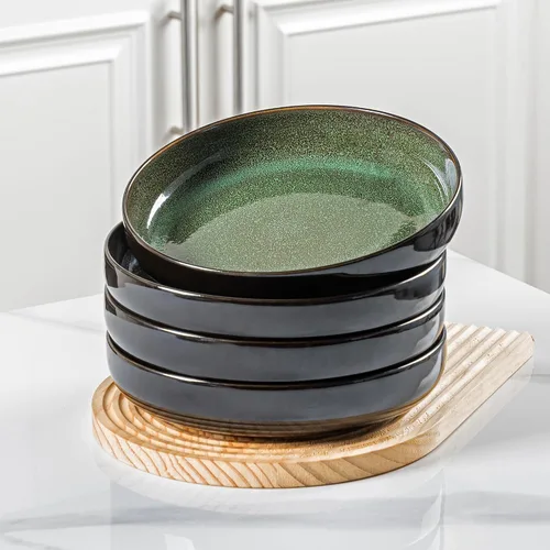 Miniatura 9 de LERATIO Tazones grandes de cerámica para pasta de 8.5'', tazones de 36 oz para servir pasta, juego de 4 para cocina, tazones anchos para fruta