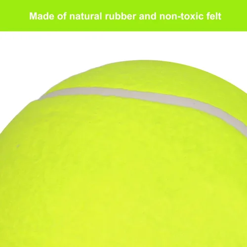 Miniatura 5 de Paquete de 2 pelotas de tenis grandes para perros, pelotas de tenis gigantes inflables de 9.5 y 8 pulgadas, juguetes para mascotas, divertidos
