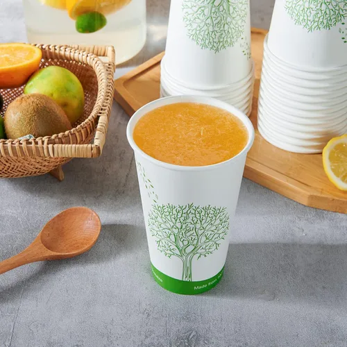 Miniatura 6 de ECOLipak 210 tazas compostables de 16 onzas, vasos de papel desechables biodegradables con forro de ácido poliláctico (PLA), tazas de café de papel