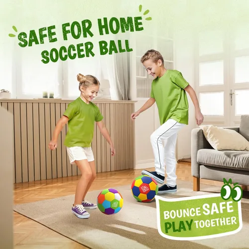 Miniatura 3 de HopeRock Pelota de Fútbol Blanda de Espuma para Interior Tamaño 4 para Niños para Tu Hogar, Ligera Segura y Divertida para Entrenamiento