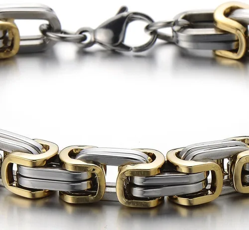 Miniatura 2 de COOLSTEELANDBEYOND Pulsera de eslabones trenzados de acero inoxidable para hombre y mujer pulida