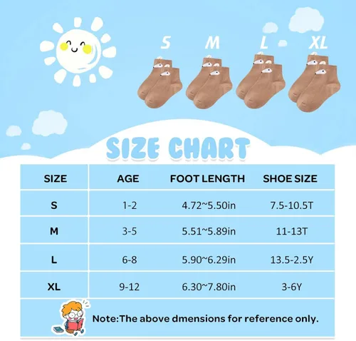 Miniatura 7 de Gwenvenni Calcetines de algodón para niñas y niños pequeños, calcetines de tobillo de corte bajo