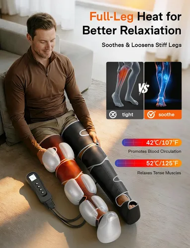 Miniatura 3 de ALLJOY Masajeador de piernas para circulación y alivio del dolor FSA, regalos para hombres, mujeres, papá, mamá, masajeador de piernas con calor