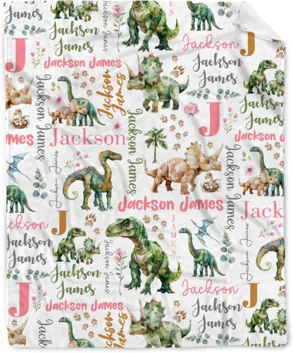 Miniatura 43 de Manta de bebé de esqueletos de dinosaurios de neón retro de los años 80, regalos para niños y niñas, decoración de dinosaurios, felpa suave