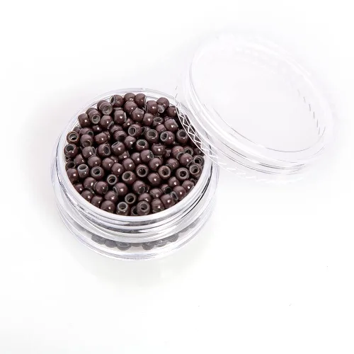 Miniatura 3 de 500 cuentas de extensión de cabello con micro anillo con forro de nano silicona para extensiones de cabello humano con punta nano de Negro