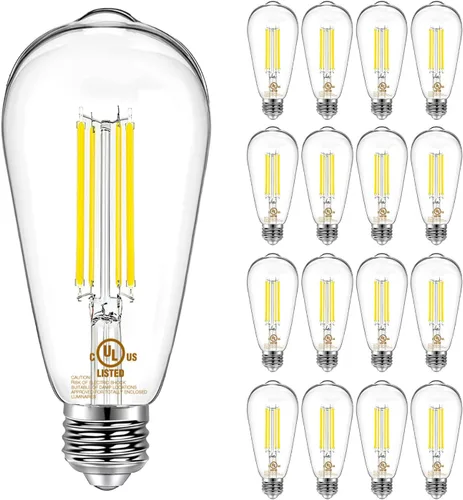 Miniatura 16 de DAYBETTER Paquete de 4 bombillas LED Edison vintage, bombilla LED E26 equivalente a 60 W, bombillas LED regulables, 8 W de alto brillo, 800 lúmenes