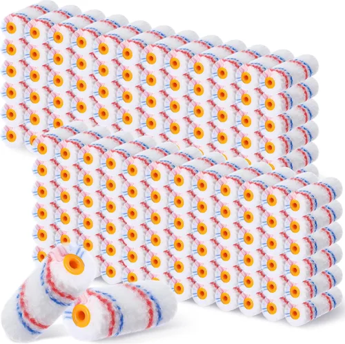 Miniatura 7 de Leumoi 500 piezas de mini rodillos de pintura de 4 pulgadas, cubiertas de rollos de microfibra para siesta de 1/2 pulgada, a granel, herramientas