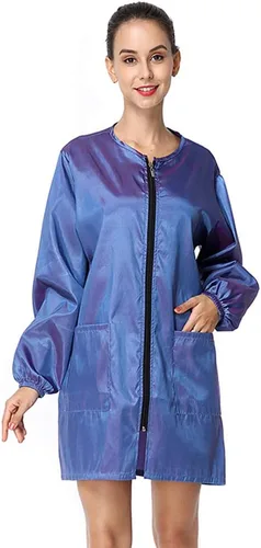 Bata de Tela de Poliéster para Salón Profesional, Chaqueta de Estilista, Capa de Corte de Pelo Impermeable, Delantal de Barbero Púrpura claro