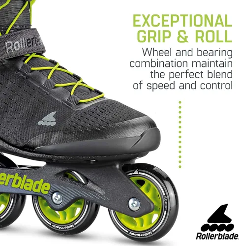 Miniatura 4 de Rollerblade Zetrablade Elite - Patines en línea de hombre para adulto, color negro y lima, patines en línea de alto desempeño