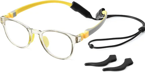 Miniatura 11 de JM Lentes de luz azul para niños, hierbas para juegos de computadora para niñas y niños de 3 a 10 años, lentes anti Blue Ray TR90