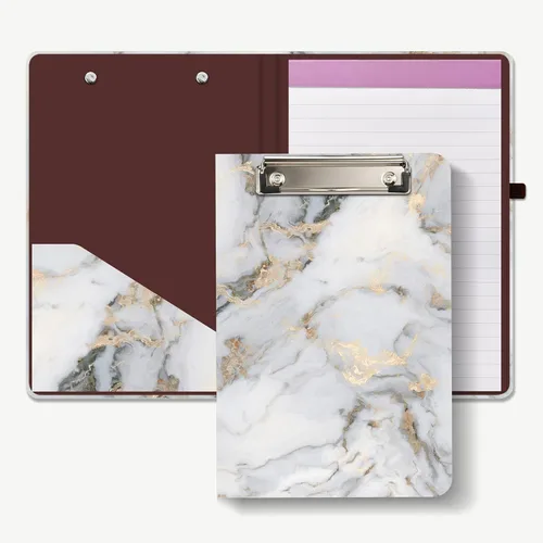 Hongri Mini Portapapeles Folio con Libreta Recargable Forrada y Bolsillo Interior de Almacenamiento para Estudiantes, Aula, Oficina, Mujer, Hombre,