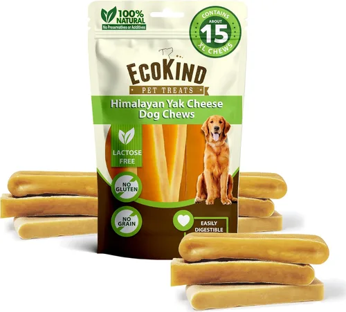 Miniatura 21 de EcoKind Masticables Premium de Queso de Yak Dorado del Himalaya para Perros, Golosinas para Perros de Raza Grande, Totalmente Natural, Masticable