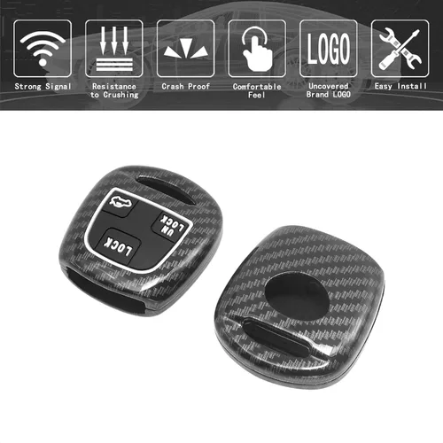 Miniatura 3 de Funda inteligente para llavero compatible con Toyota Land Cruiser FJ Cruiser Lexus Es300 Ls430 Lx470 Rx300 Rx330 Rx350 Rx400h, color negro, fibra
