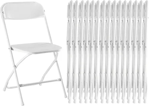Miniatura 17 de Sweetcrispy Paquete de 4 sillas plegables de plástico para 330 libras, portátiles, metal resistente, fáciles de usar, almacenar, cómodas, para Gris