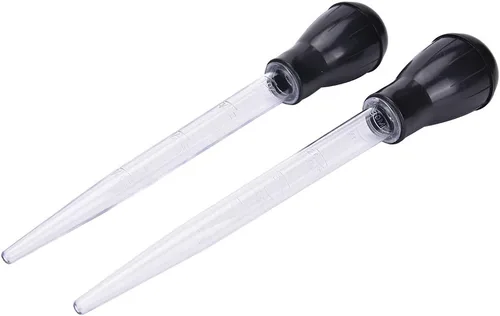 Miniatura 4 de 2 piezas de 11 pulgadas para pavo con bombilla de silicona, transparente, ideal para asar jugos, goteos de mantequilla, glaseados