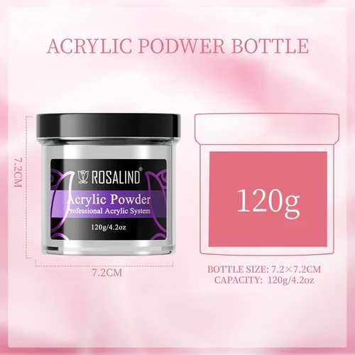Miniatura 10 de ROSALIND Polvo acrílico rosa suave – 4.23 onzas / 4.23 oz polvo acrílico para extensión de uñas acrílicas, polvo acrílico de polímero profesional