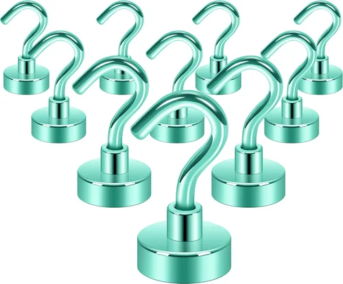Miniatura 68 de NEOSMUK - Ganchos magnéticos de alta resistencia con imán de neodimio extrafuerte para colgar en refrigerador, caja de herramientas, crucero o Azul