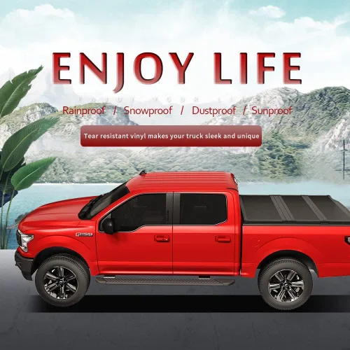 Miniatura 4 de Cubierta rígida de triple pliegue Cama corta de 5 pies Fundas de repuesto para caja de camioneta Nissan Frontier 2005-2023 Accesorios