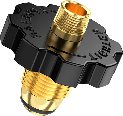 Miniatura 5 de 1 enchufe adaptador de tanque de gas propano POL con exceso de flujo a rosca macho NPT de 1/4 pulgadas, conector de tanque de propano de 5-100