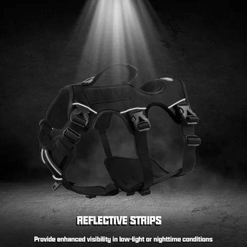 Miniatura 6 de AUROTH Arnés para perro a prueba de escape, chaleco ajustable reflectante acolchado suave con asa de elevación, tamaño mediano