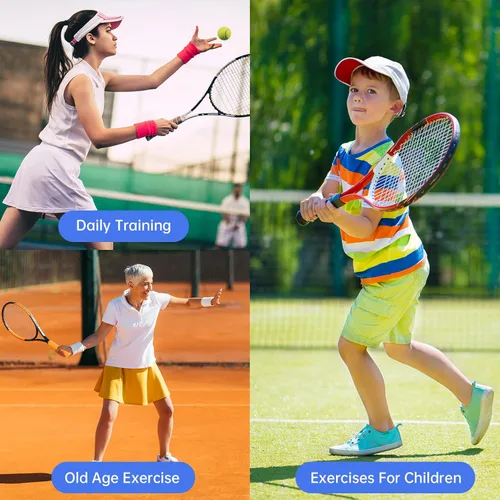 Miniatura 8 de CHEGIF - Pelota de rebote para entrenamiento de tenis, equipo de entrenamiento individual, kit de rebote de tenis portátil, 2 pelotas de cuerda