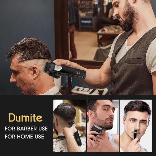 Miniatura 7 de Dumite Kit de recorte de pelo 4 en 1 para hombres, recortador profesional de hoja en T, afeitadora eléctrica de lámina, recortador de pelo nasal