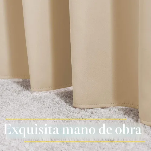 Miniatura 6 de NICETOWN Biscotti - Cortinas opacas beige de 84 pulgadas de largo para dormitorio, con aislamiento térmico, ojales sólidos, para oscurecer